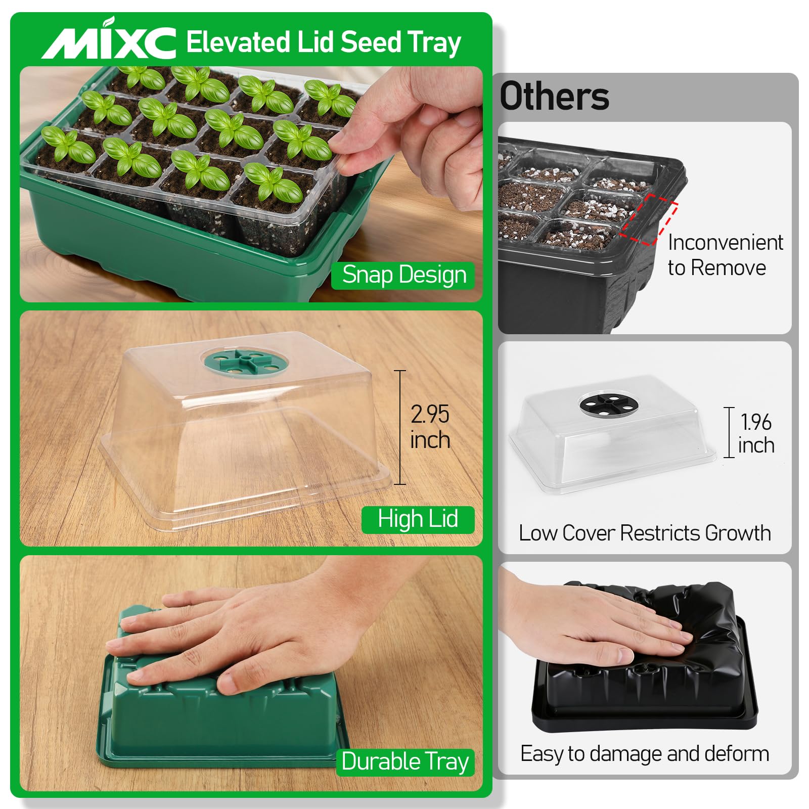 MIXC comparación de tamaño con mano para referencia y compacta portabilidad