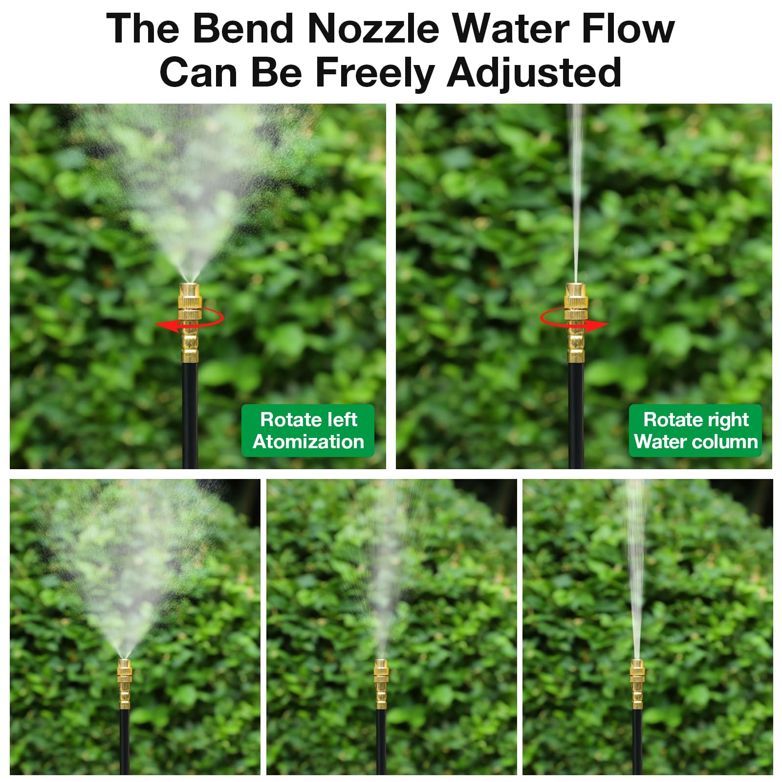 MIXC tubería de 1/4" extendida cubriendo un parterre y ahorro de agua