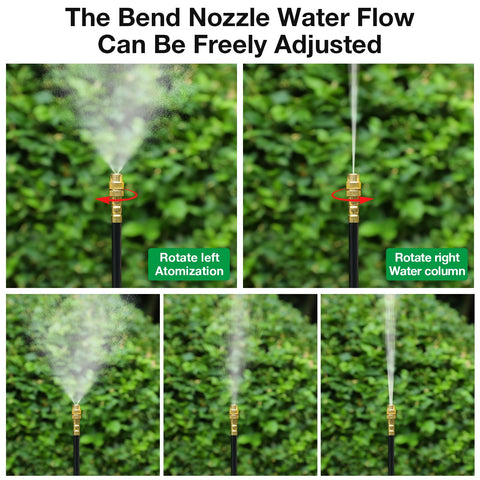 MIXC tubería de 1/4" extendida cubriendo un parterre y ahorro de agua