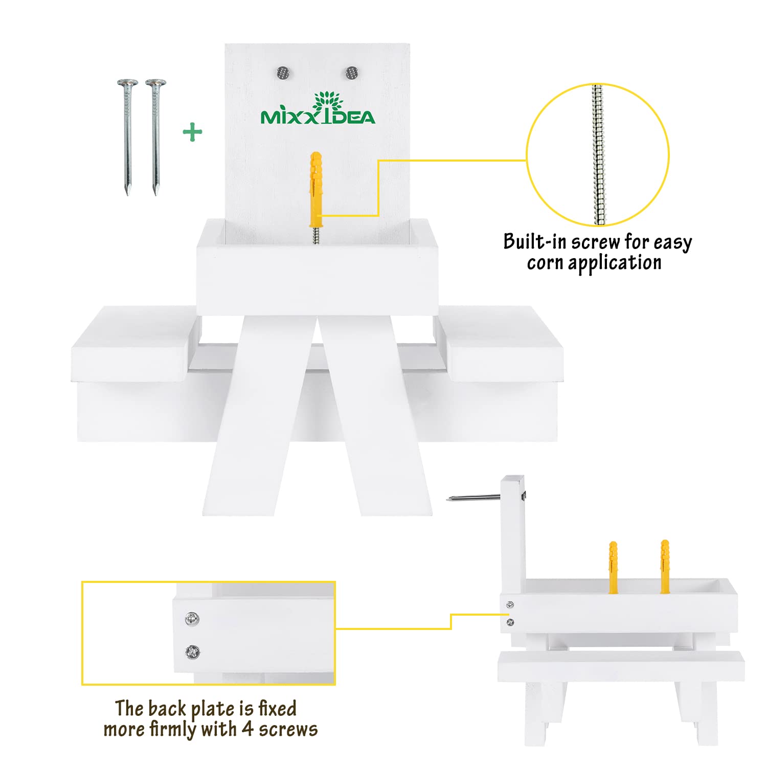MIXXIDEA tornillo central fijando una mazorca para alimentación segura