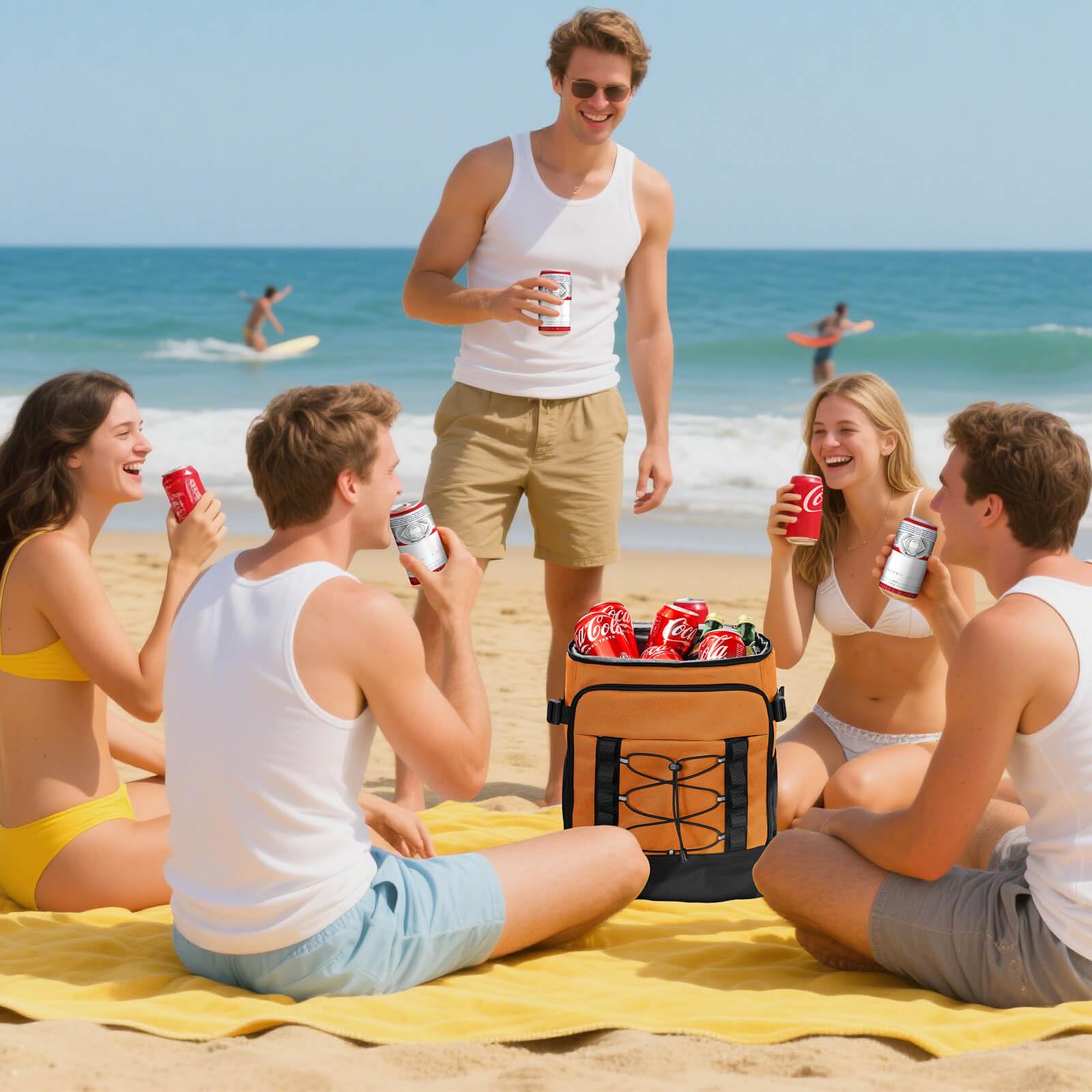 MIYCOO mochila nevera en picnic playa manteniendo bebidas frescas