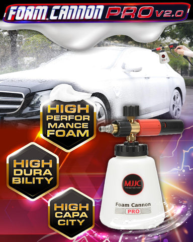 MJJC Foam Cannon Pro V2.0 detalle de boquilla y orificio para mejor control