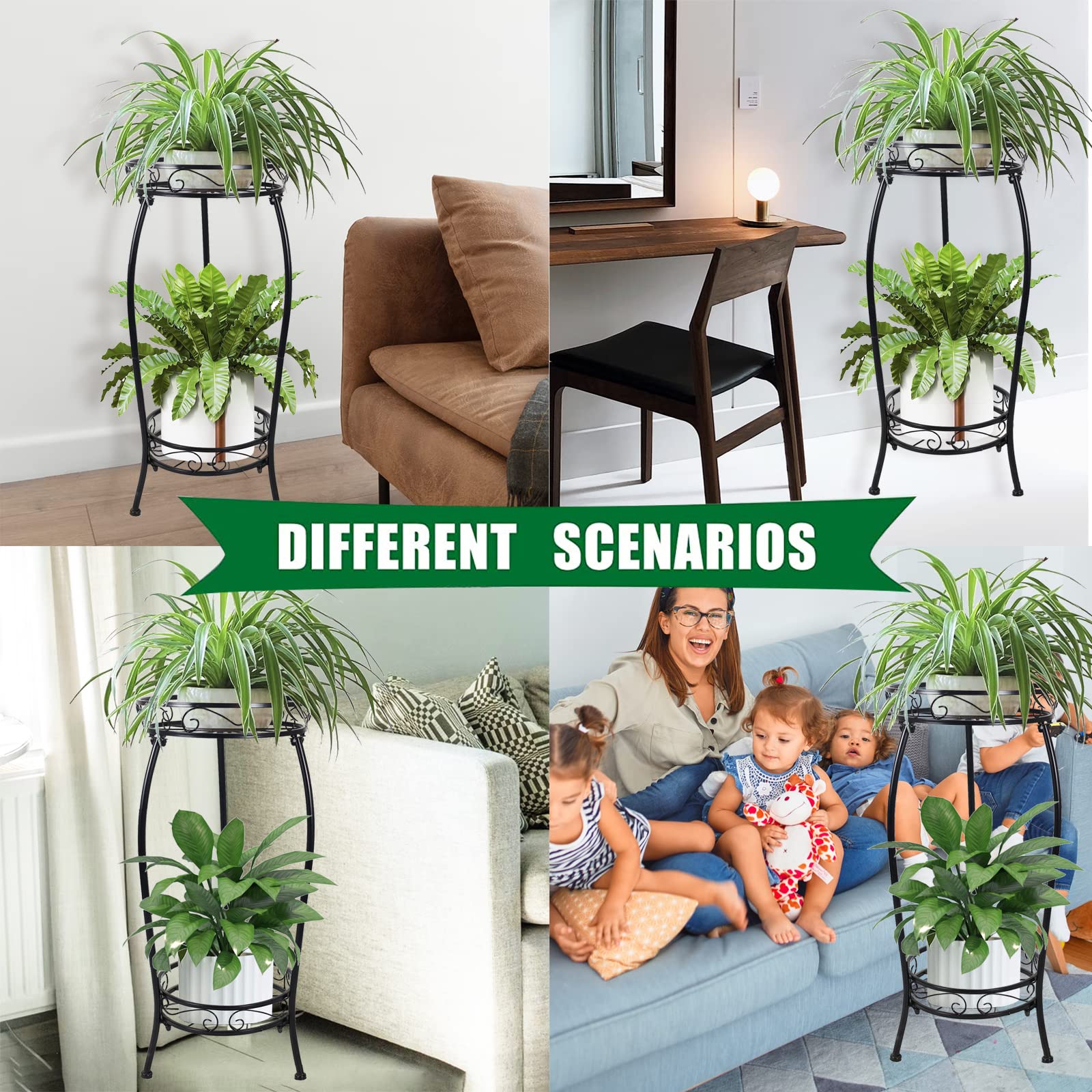MOCORY soporte en salón integrado en decoración moderna para presentar plantas