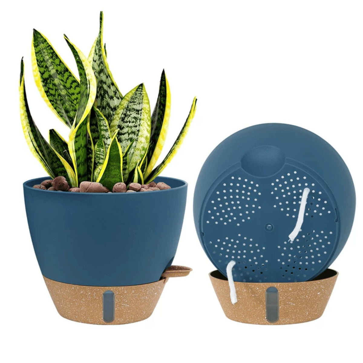 montresor vista frontal de maceta de 10 pulgadas con diseño minimalista y ahorro de agua