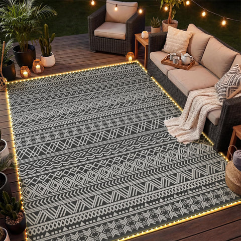MontVoo alfombra frontal mostrando diseño boho y beneficio decorativo