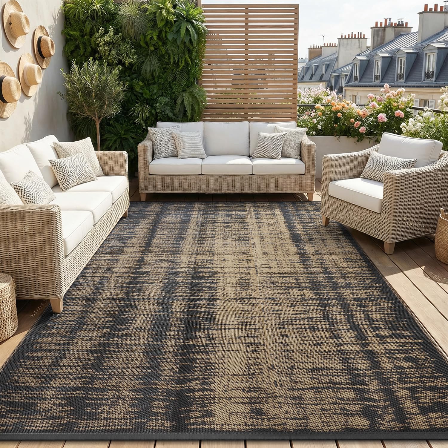 MontVoo alfombra exterior frontal, apariencia moderna y resistente