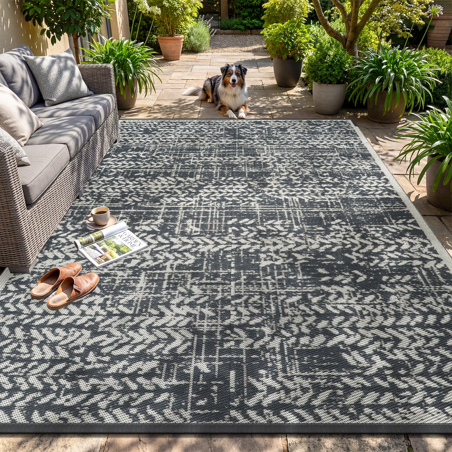 MontVoo alfombra frontal 6x9 mostrando diseño y tamaño práctico