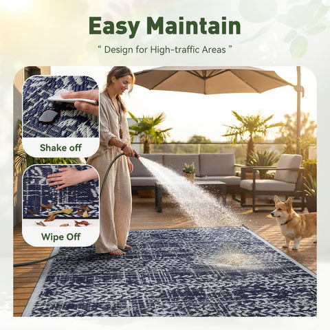 MontVoo alfombra reversible mostrando ambos lados para variar estilo