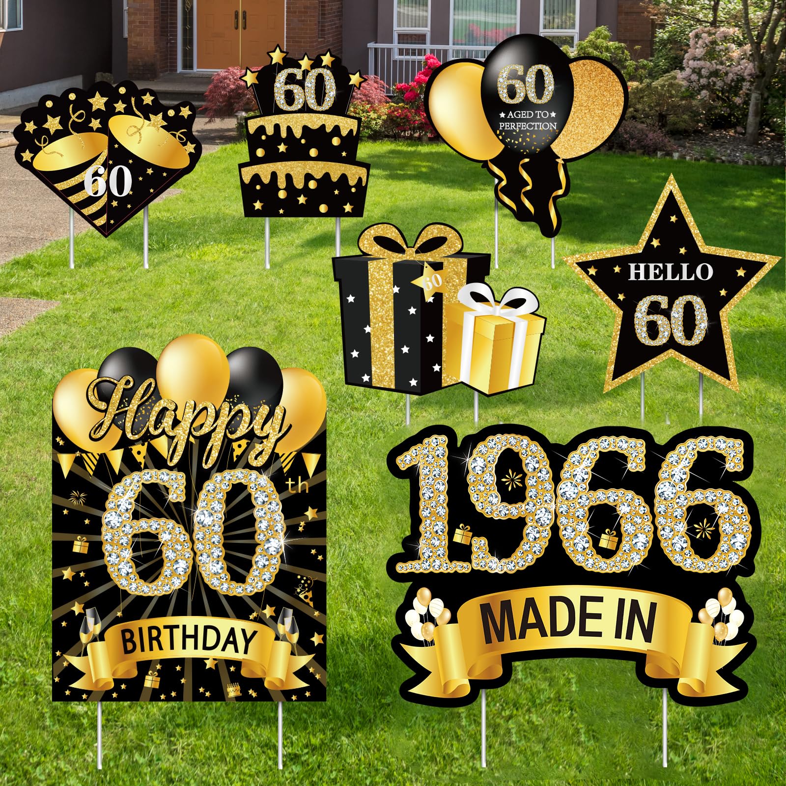 MOORAY señal frontal Happy 60th para impacto visual