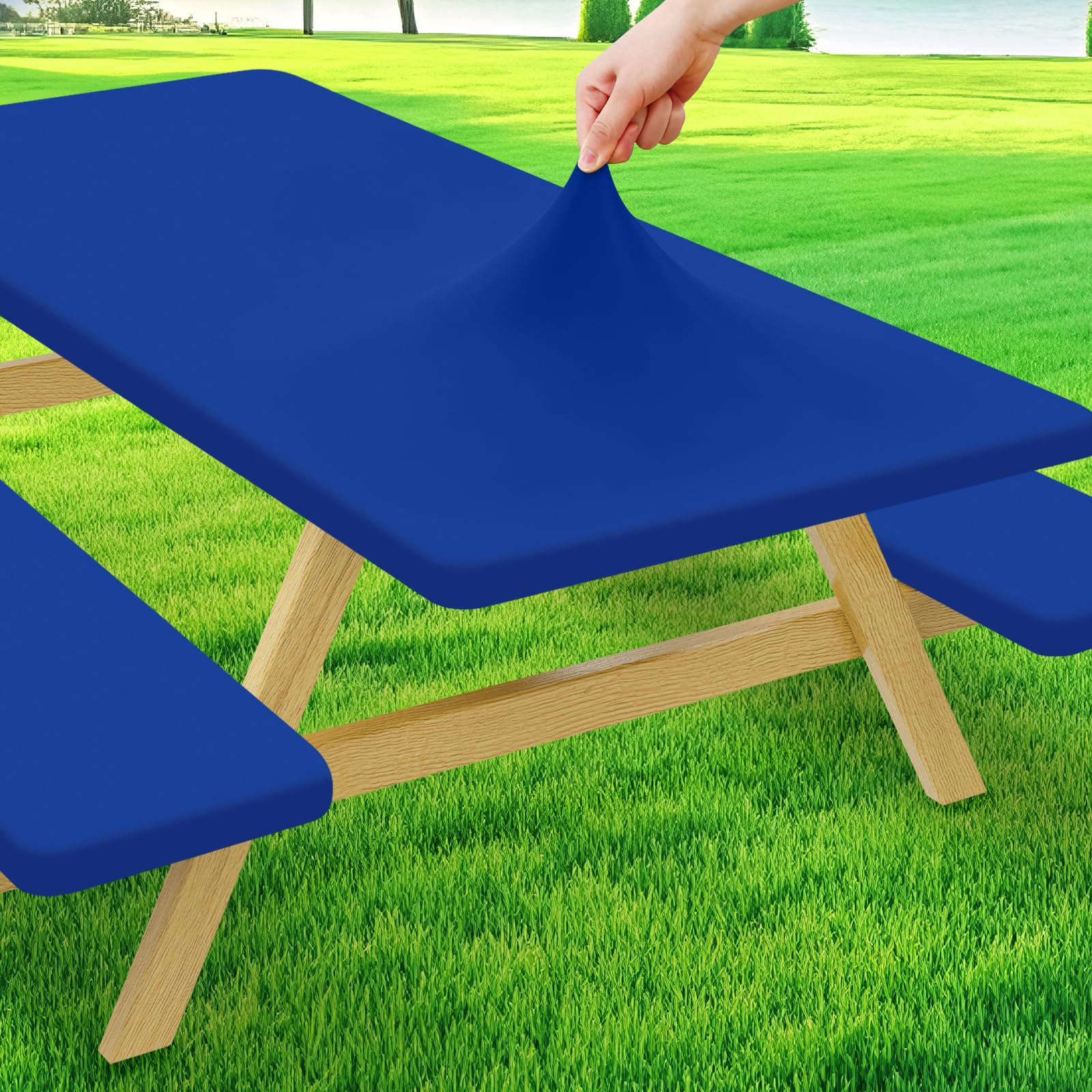 Moosfor funda de mesa frontal mostrando ajuste ceñido y protección