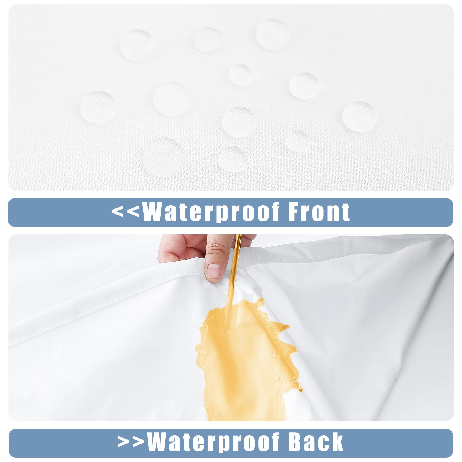 Moosfor mantel instalado en mesa exterior, superficie impermeable útil