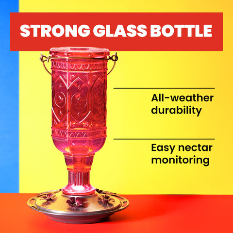 More Birds detalle de los cinco puertos florales para alimentar varias aves