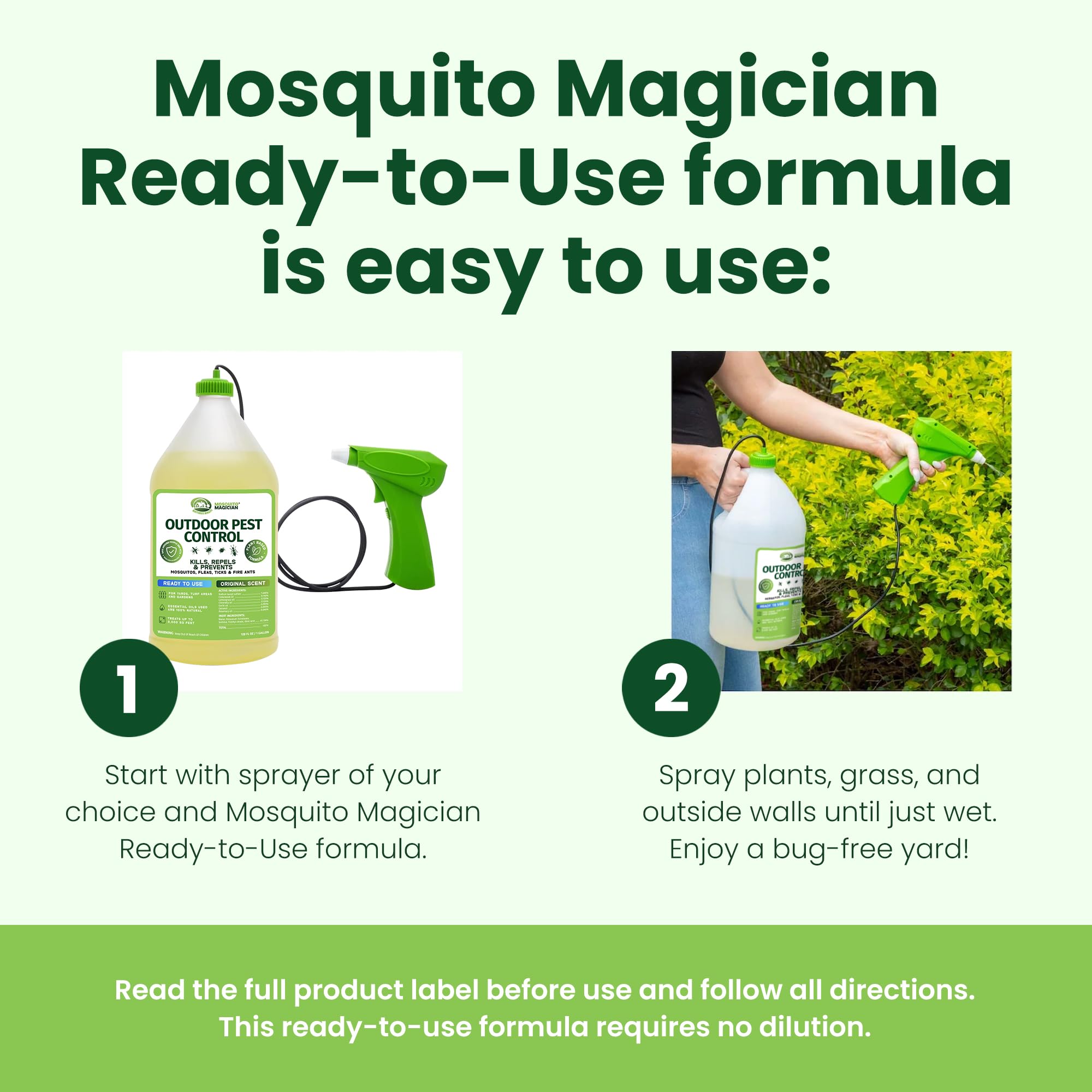 Mosquito Magician etiqueta con ingredientes y beneficios del producto