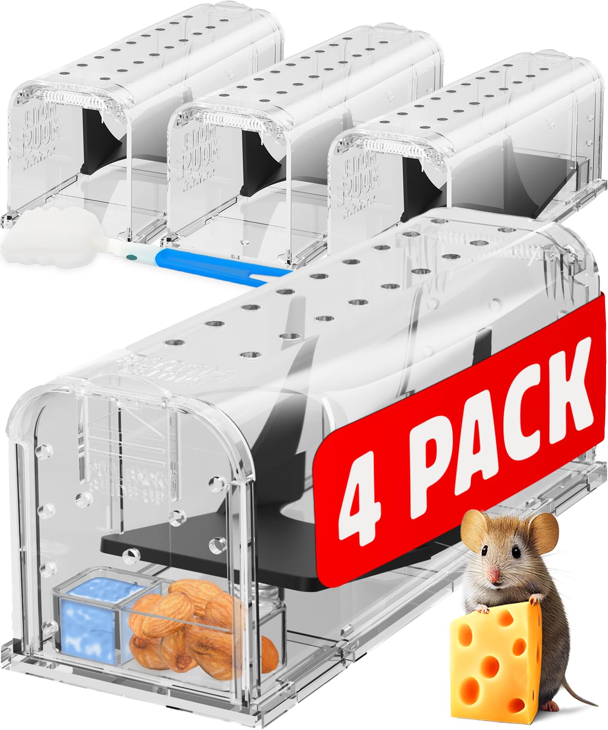Motel Mouse vista frontal del empaque mostrando el pack y beneficios
