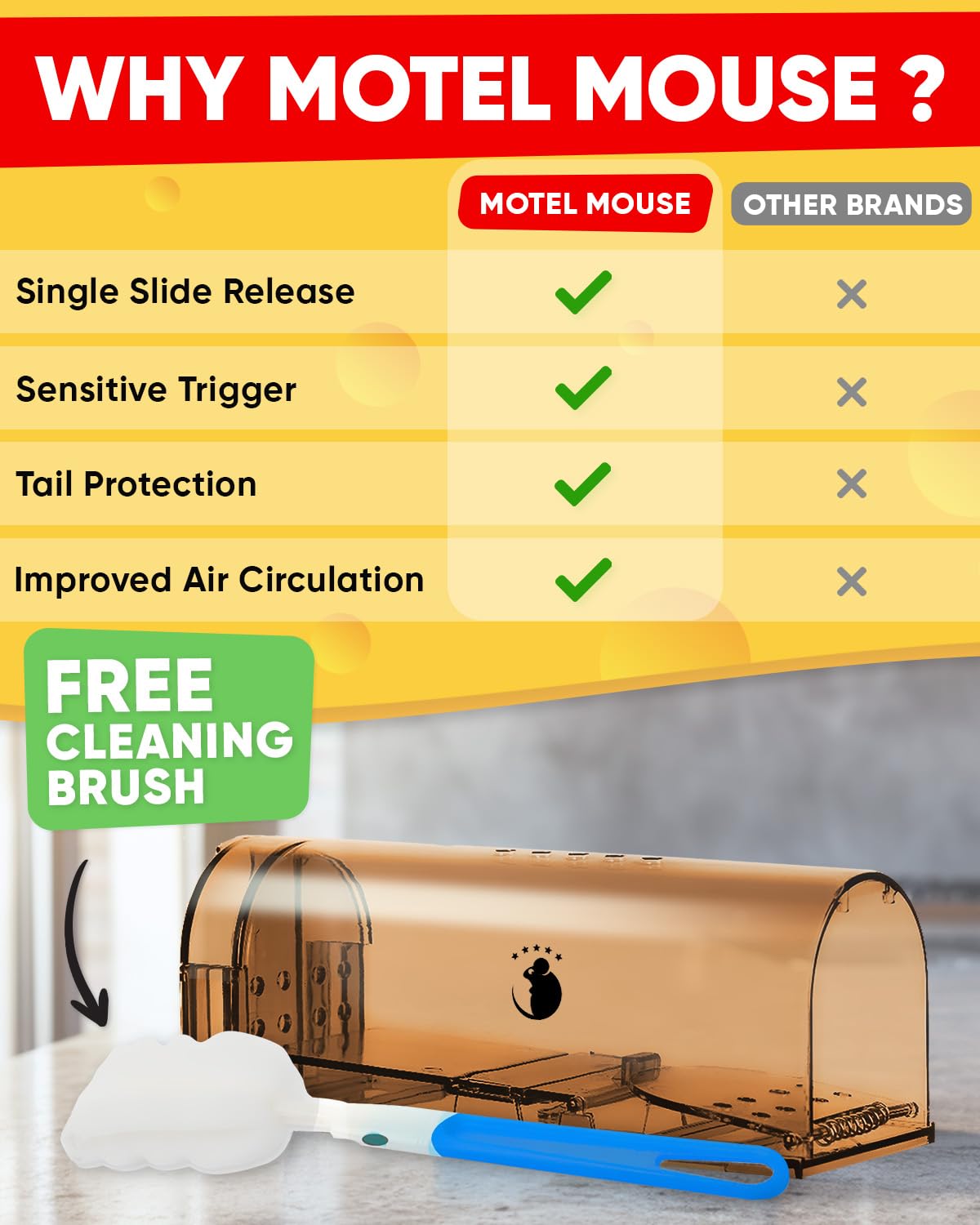 Motel Mouse vista interior con orificios de ventilación y espacio cómodo para el ratón