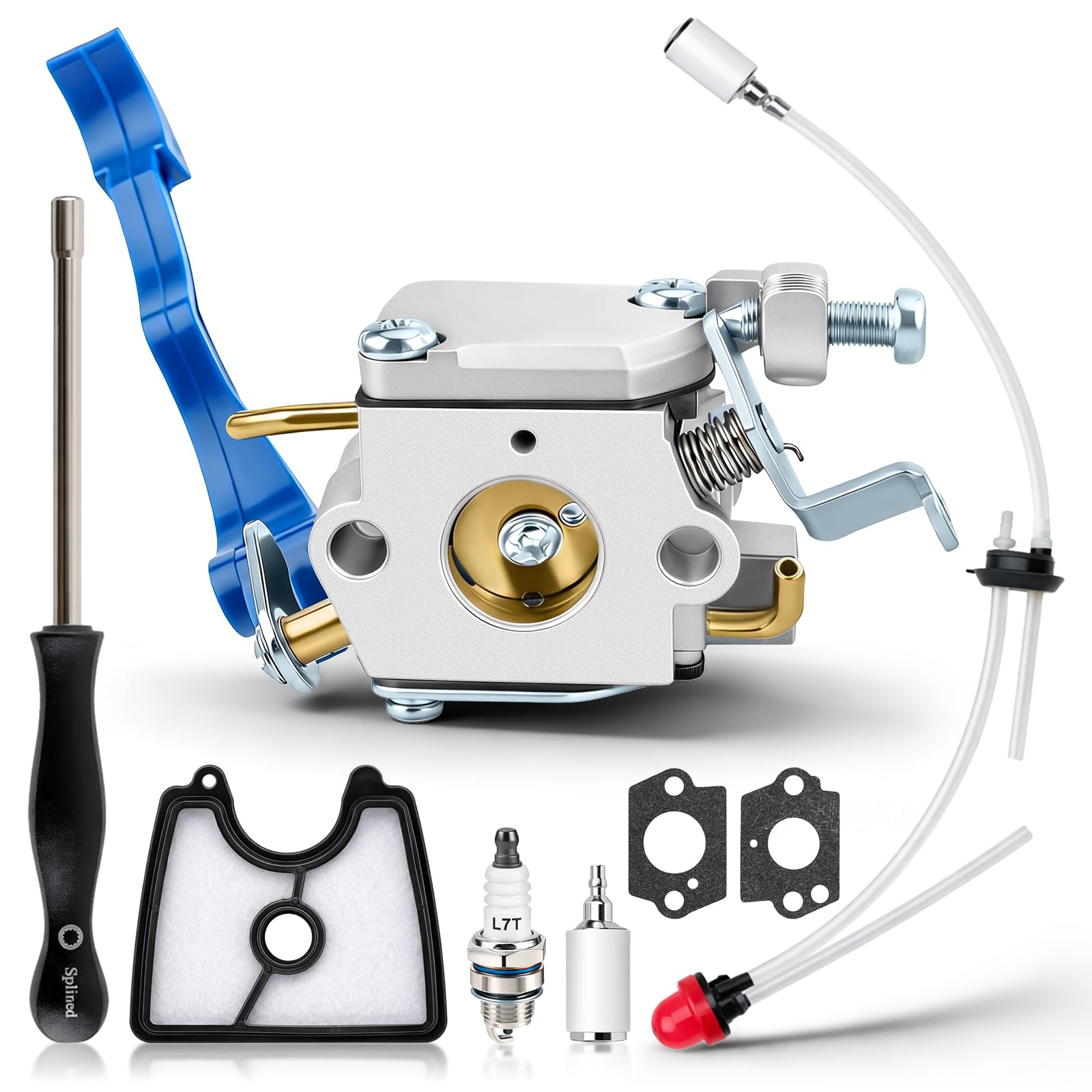 MOTOALL carburador vista frontal compatible con Husqvarna, montaje directo
