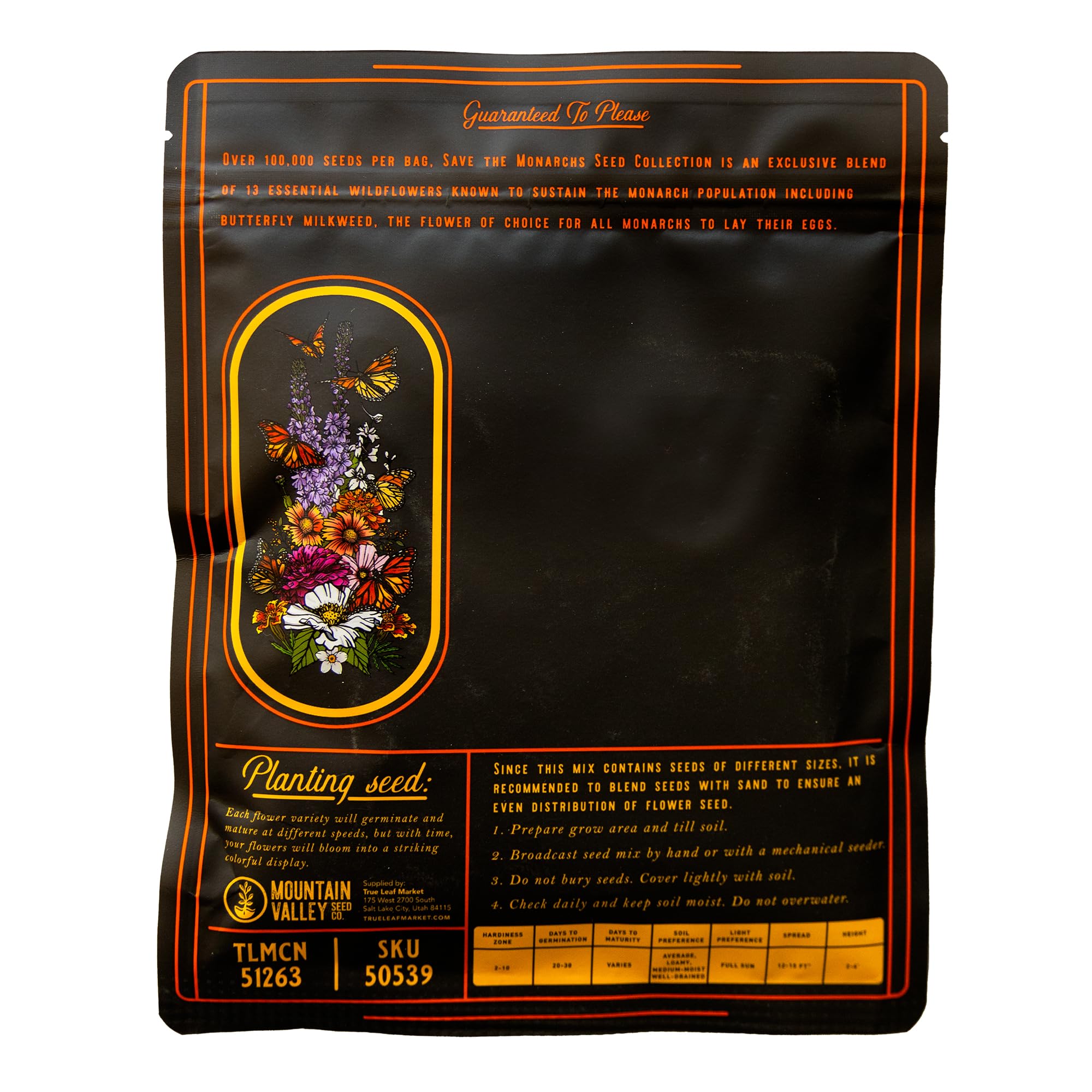Mountain Valley Seed Co macizo floral con colibrí alimentándose, biodiversidad viva