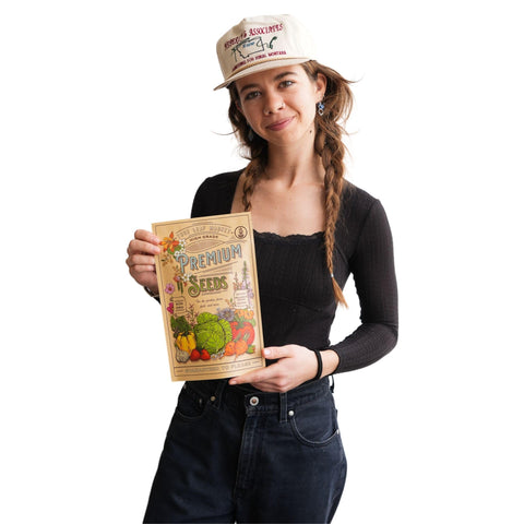 Mountain Valley Seed Company: etiqueta con instrucciones y origen en EE. UU.