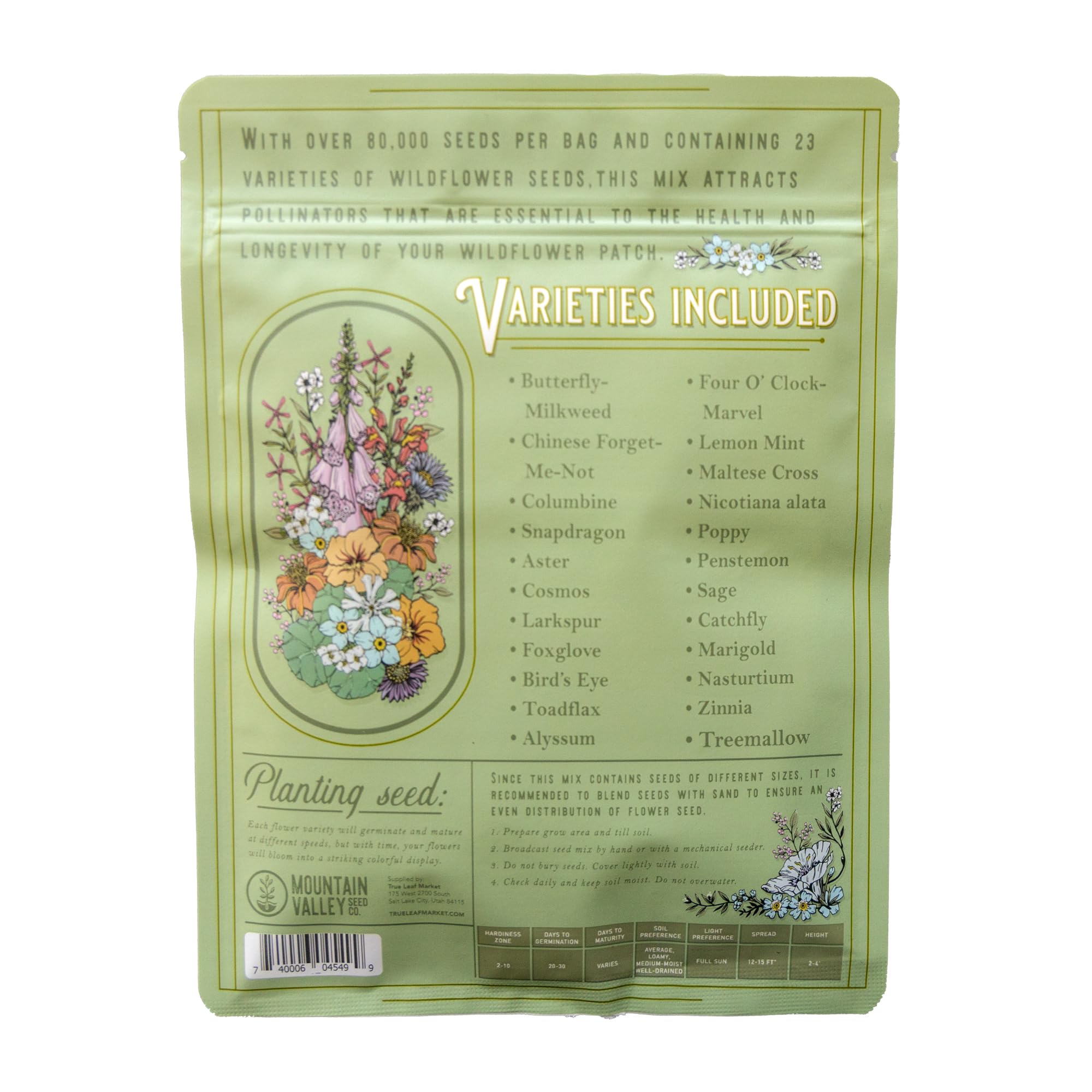 Mountain Valley Seed Company semillas a granel detalle, demuestra pureza y textura