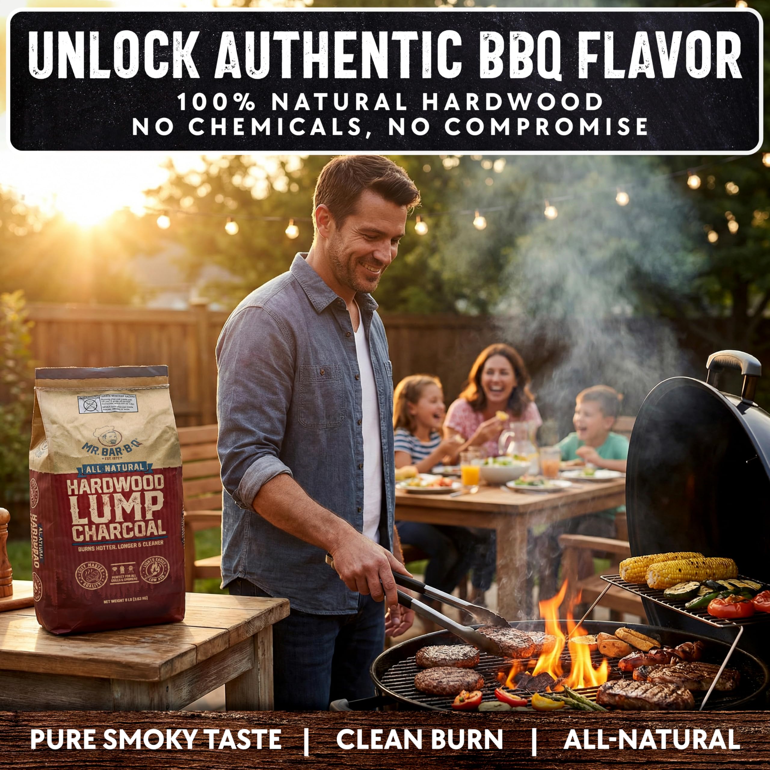 Mr. Bar-B-Q uso en horno pizza demostrando calor intenso y uniforme