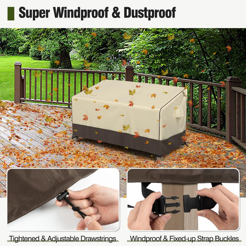 MR. COVER funda colocada en sofá de jardín mostrando protección real