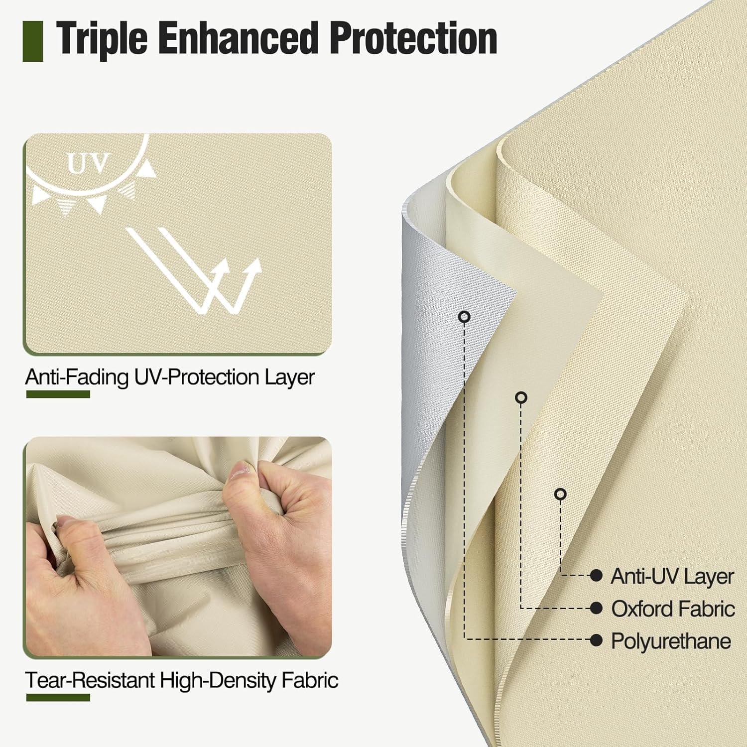 MR. COVER funda colocada en jardín, apariencia elegante y protección