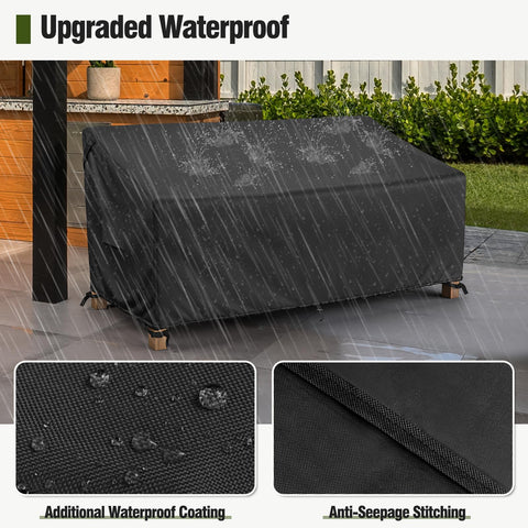 MR. COVER funda cubriendo sofá bajo lluvia para protección continua