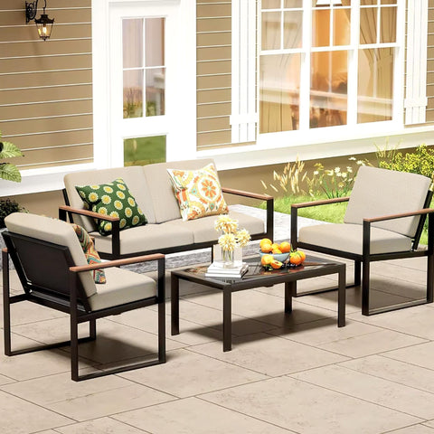MRGSDL ambiente de terraza con fundas, mejora estética exterior