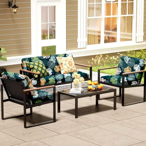 MRGSDL ambiente exterior con fundas decorativas y estilo en terraza