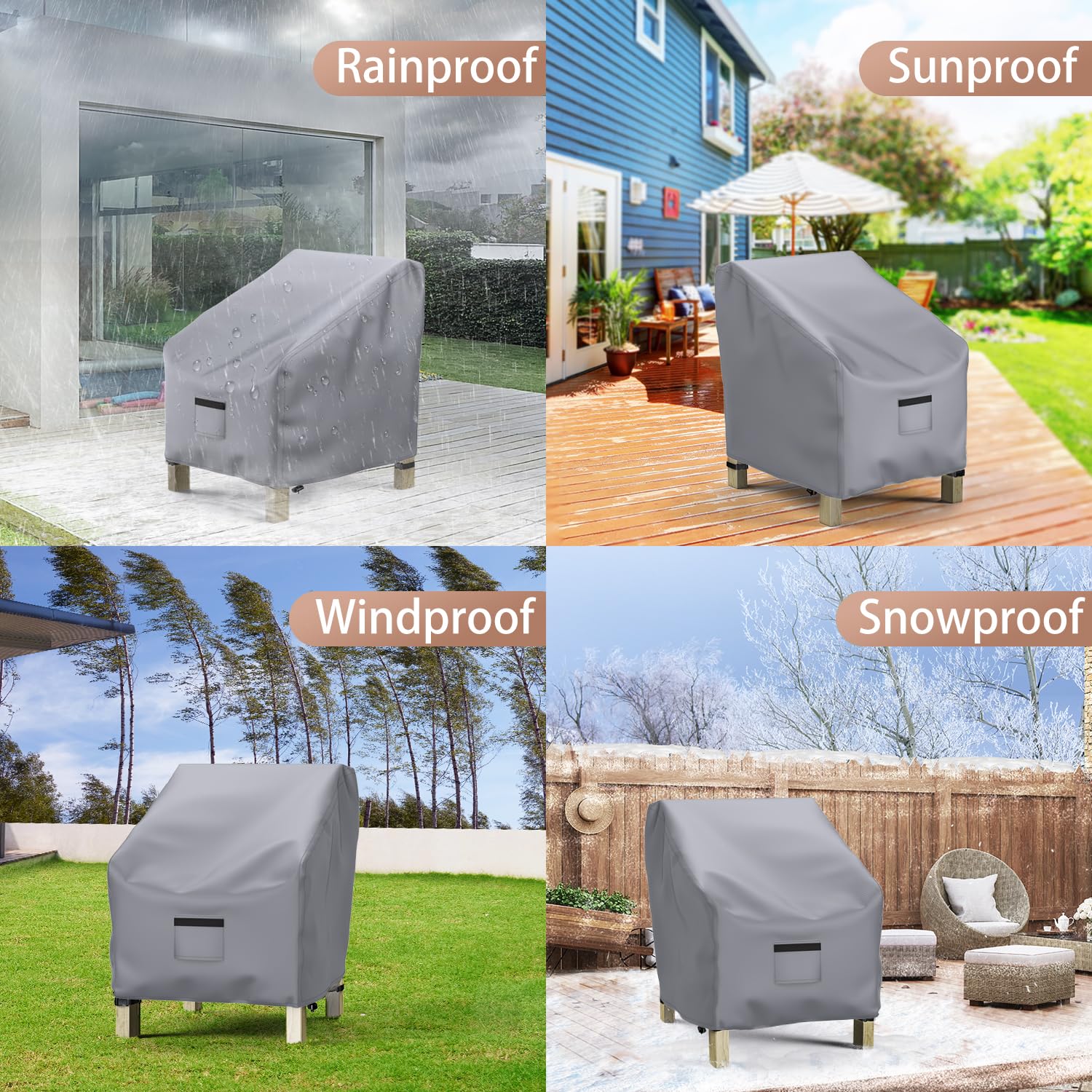 Mrrihand funda instalada en jardín protegiendo muebles exteriores