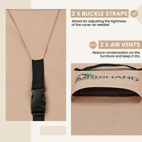 Mrrihand correas click-close y cordón que aseguran la funda en viento