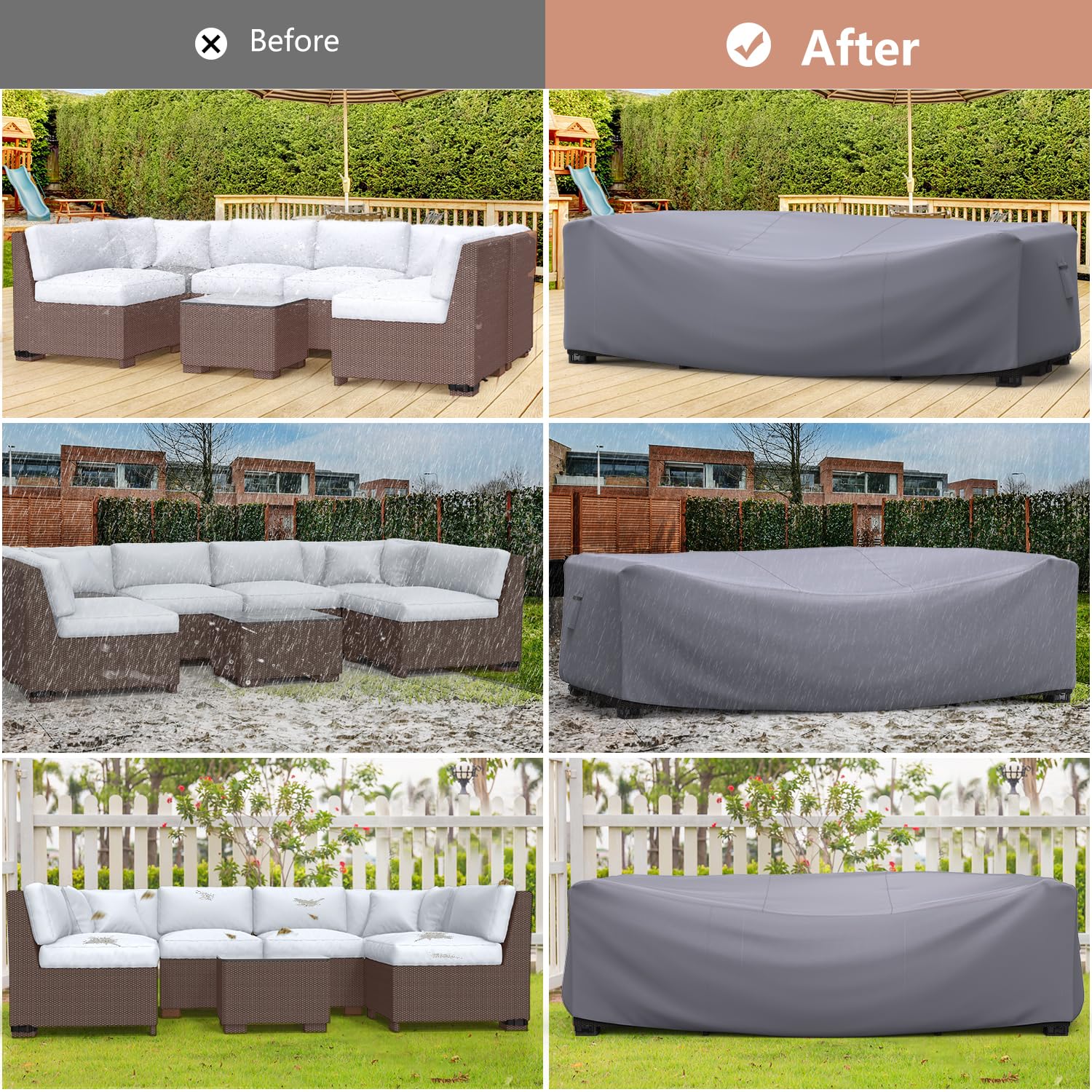 Mrrihand funda instalada sobre mesa de patio para protección diaria