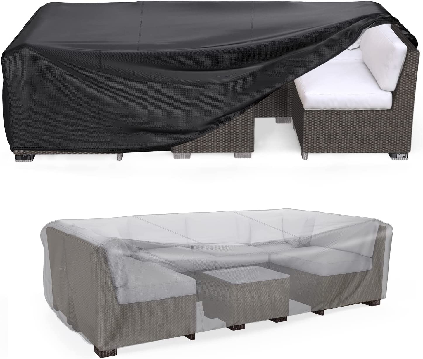 Mrrihand funda de patio frontal mostrando cobertura completa y protección contra lluvia