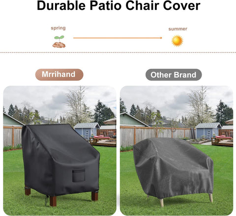 Mrrihand funda colocada en silla de patio demostrando uso exterior
