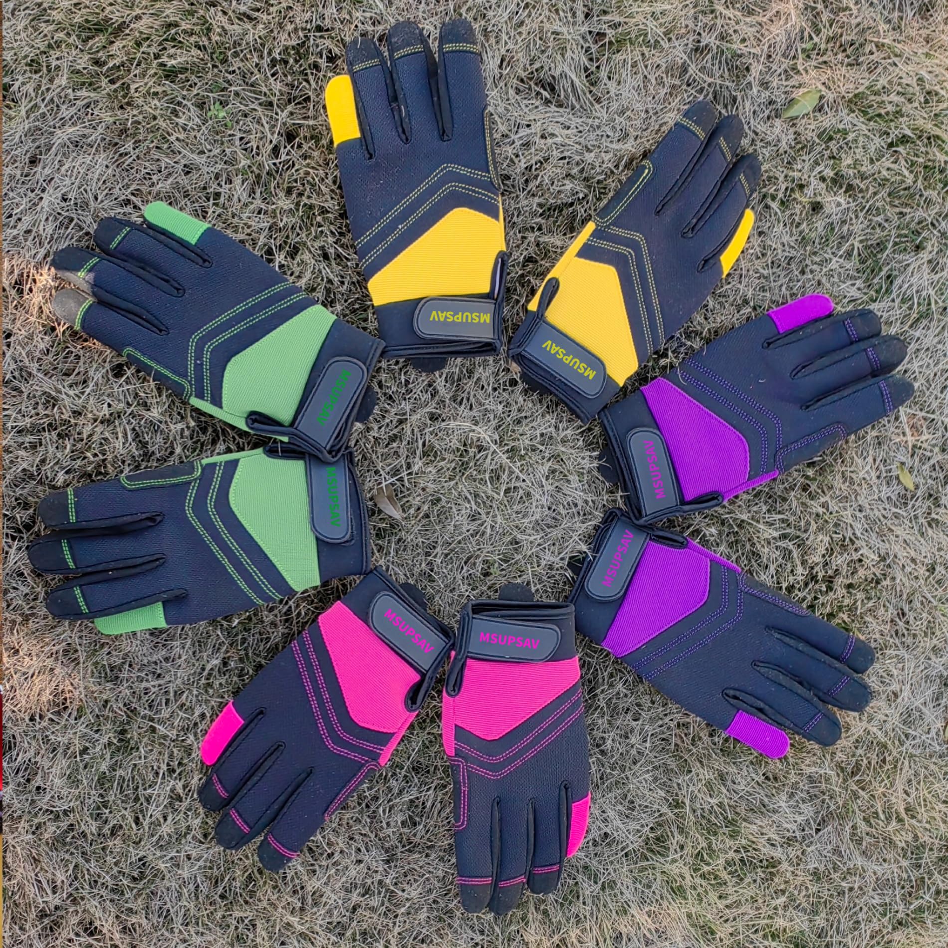 MSUPSAV guantes en ambiente exterior de jardinería mostrando uso cotidiano