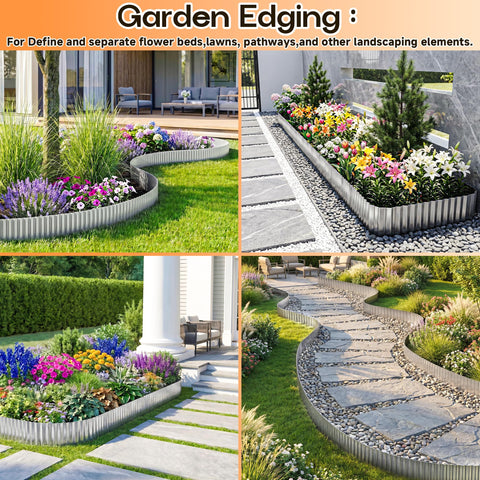 MTART escena de jardín moderno con el borde definiendo senderos y macizos