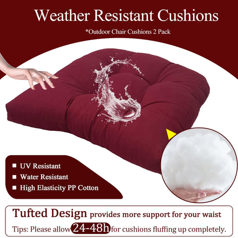 MTMR cojines colocados en silla de mimbre para mayor comodidad