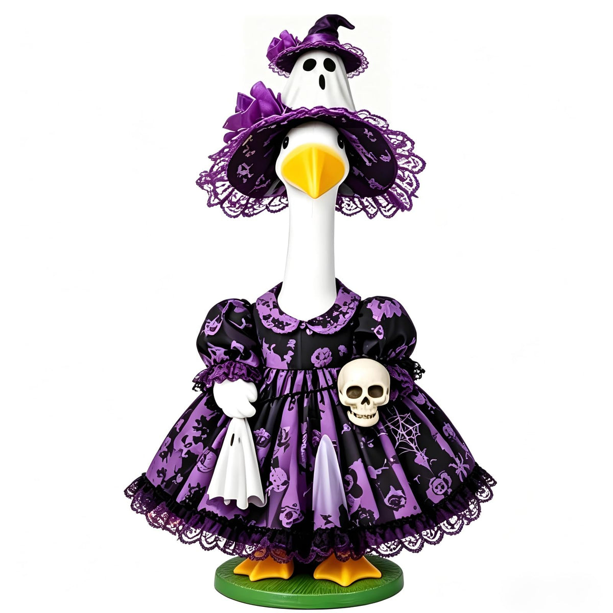 Mtsebmves disfraz frontal mostrando vestido y sombrero para impacto visual