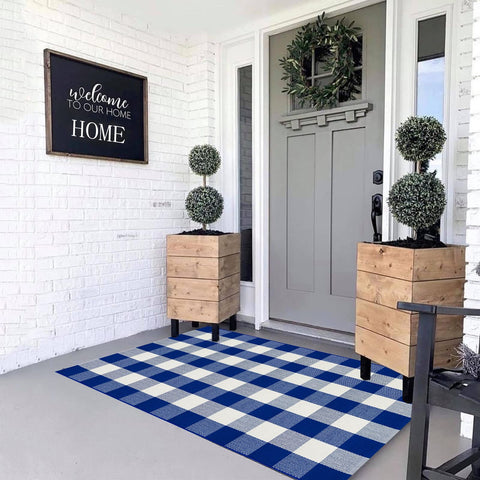 MUBIN alfombra en porche con macetas crea ambiente acogedor exterior