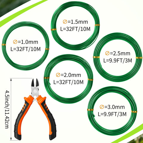 Mudder detalle de textura del alambre de aluminio verde, durable y flexible