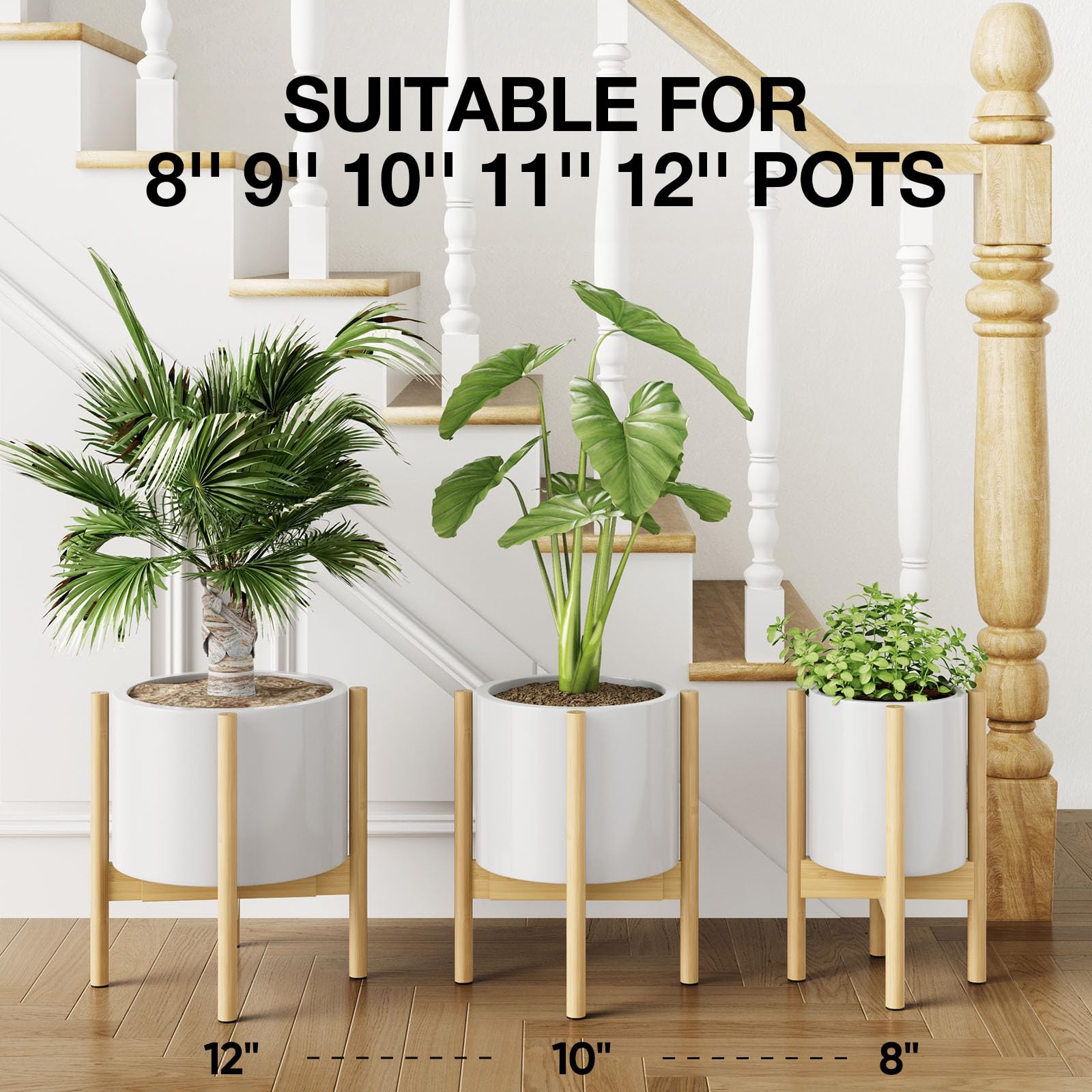 MUDEELA soporte con maceta en salón que mejora la decoración y eleva la planta