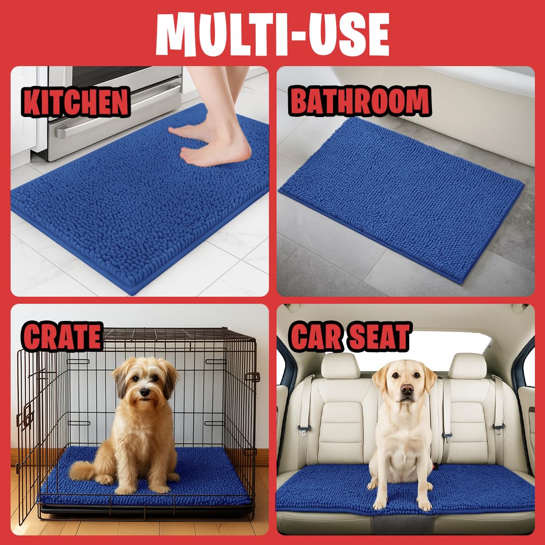 MUDGUARD MAT comparación de tamaño 19x30 pulgadas junto a una puerta, ideal para entradas compactas