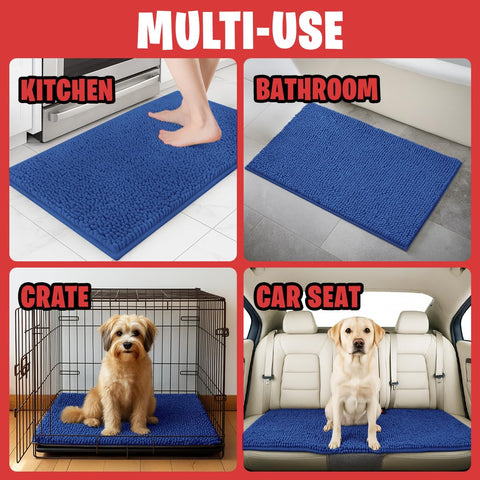 MUDGUARD MAT comparación de tamaño 19x30 pulgadas junto a una puerta, ideal para entradas compactas