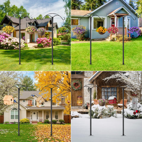 MuliVid escena de jardín con gancho sosteniendo farol y decoración