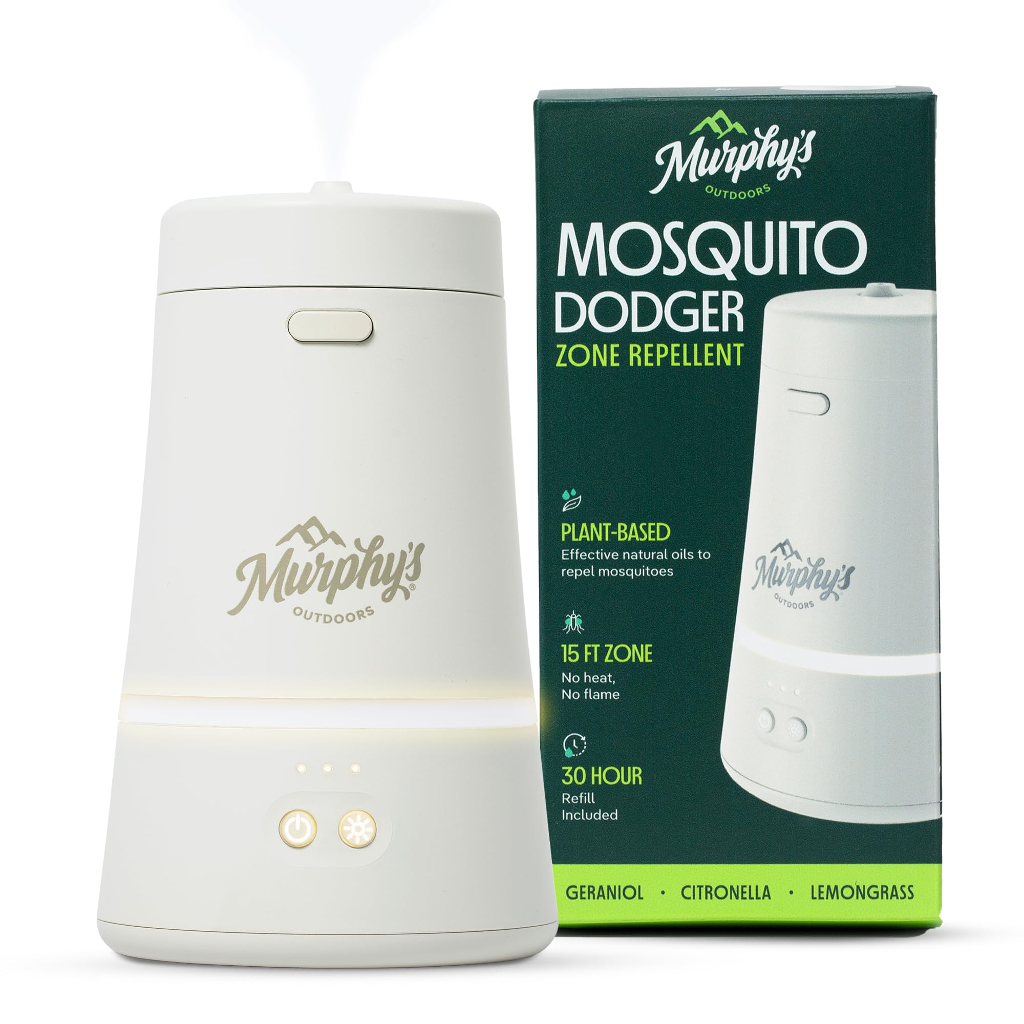 Murphy's Naturals dispositivo frontal mostrando diseño LED y control sencillo