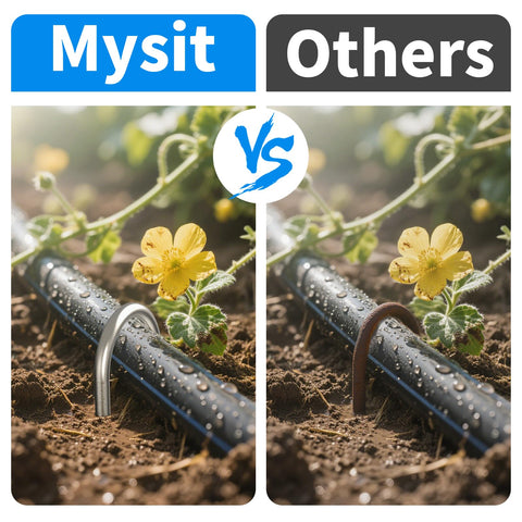 MySit estaca en uso fijando la base de una cerca y evitando escapes