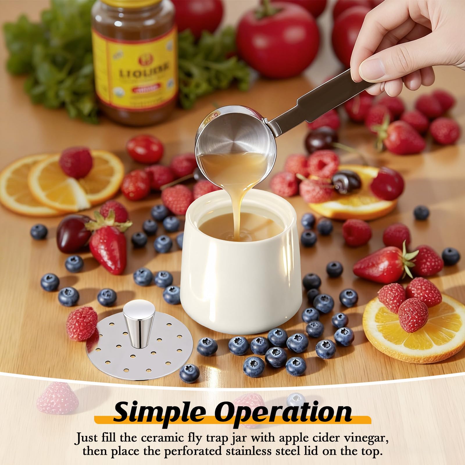 Mysora trampa colocada junto a un frutero para control localizado