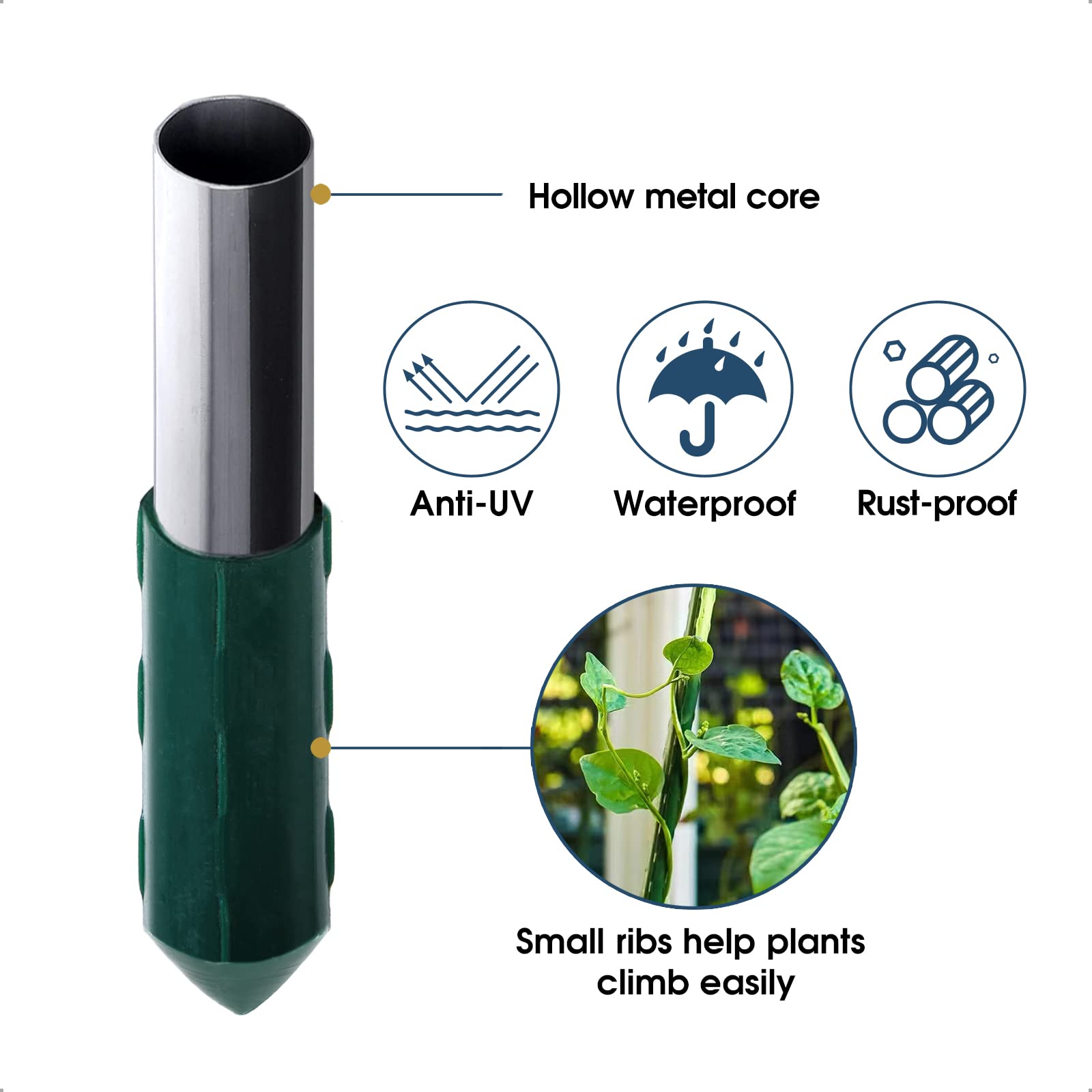 NANOPRETTY punta afilada mostrando fácil inserción en tierra y macetas