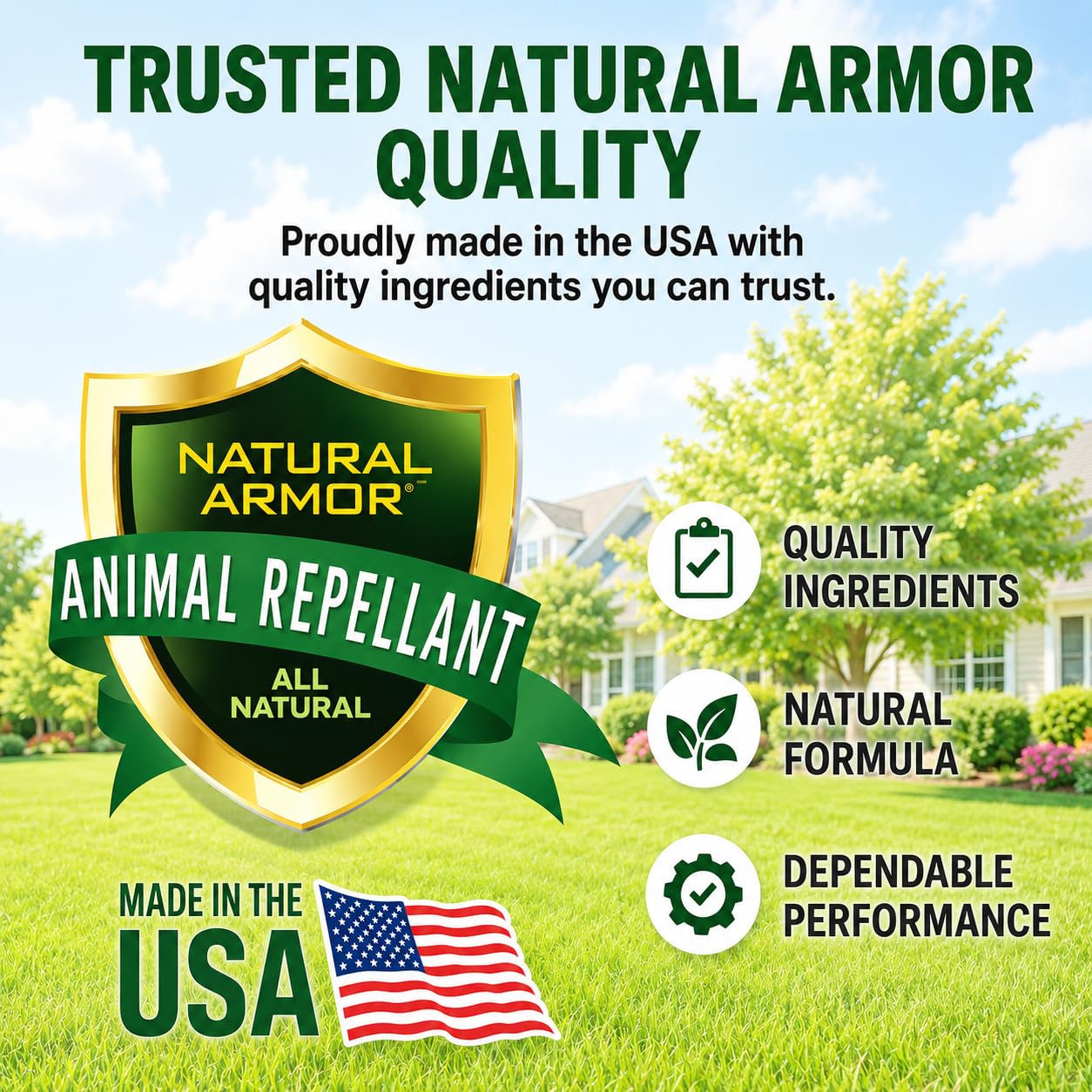 Natural Armor en entorno exterior junto a plantas, protege cultivos