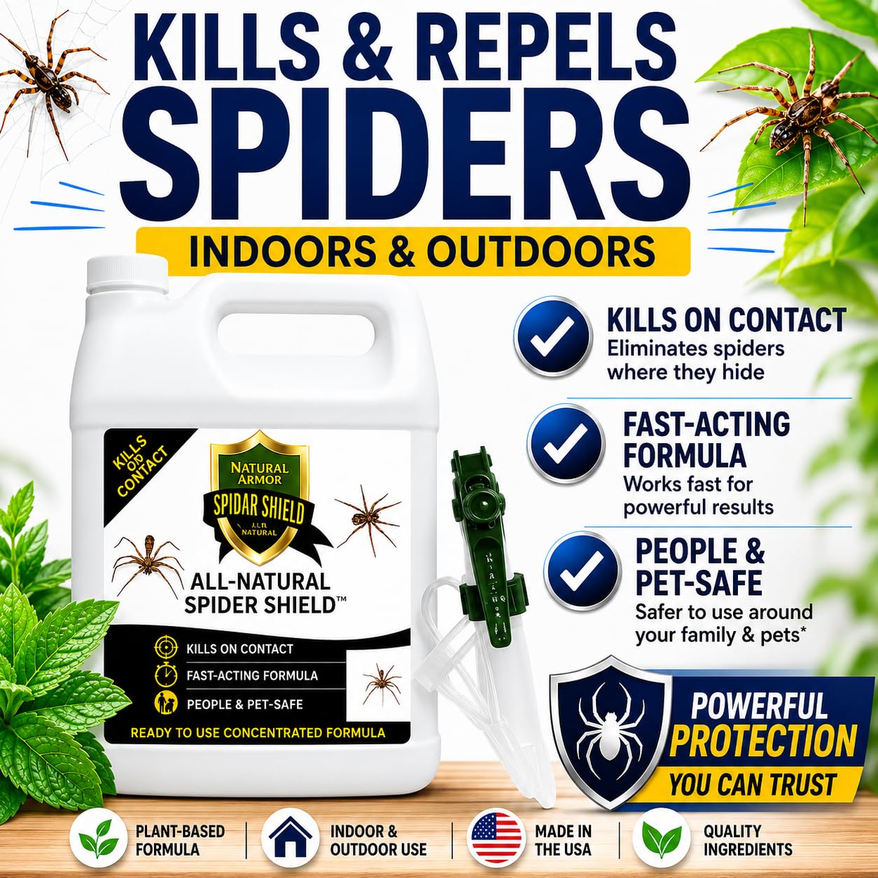 Natural Armor primer plano del gatillo rociador diseñado para uso cómodo y sin obstrucciones